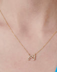 14k Solid Gold Diamond Joy Necklace - Melt'm Jewelry