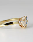Toi et Moi Ring 14k Gold, Moonstone & Aquamarine Engagement Ring, You and Me Ring