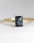 14k Gold Emerald Cut Alexandrite Ring - Melt'm Jewelry