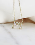 14k Solid Gold Diamond Joy Necklace - Melt'm Jewelry