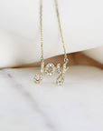 14k Solid Gold Diamond Joy Necklace