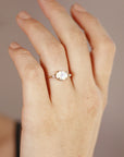 Diamond & Moonstone Engagement Ring