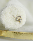 Initial Diamond Stud Earrings 14k Gold - Single or Pair