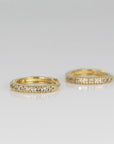 14k Solid Gold Diamond Huggie Hoops (SINGLE or PAIR)
