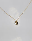 Tiny 14k Solid Gold Dainty Initial Necklace - Hand Stamped