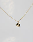 Tiny 14k Solid Gold Dainty Initial Necklace - Hand Stamped