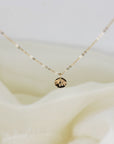 Tiny 14k Solid Gold Dainty Initial Necklace - Hand Stamped - Melt'm Jewelry
