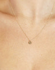 Tiny 14k Solid Gold Dainty Initial Necklace - Hand Stamped