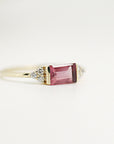 Baguette Pink Tourmaline & Diamond Art Deco Ring