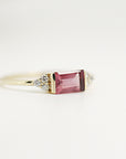 Baguette Pink Tourmaline & Diamond Art Deco Ring
