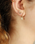 Tourmaline Flower Earrings – Pink Gemstone Cluster Studs in 14k Solid Gold