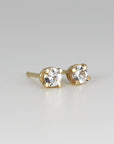 14k Gold White Sapphire Earrings, Minimalist Earrings, White Sapphire Bridal Earrings
