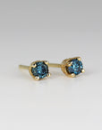Blue Diamond Earrings 14k Gold