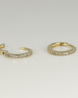 14k Solid Gold Diamond Huggie Hoops (SINGLE or PAIR) - Melt'm Jewelry