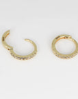 14k Solid Gold Diamond Huggie Hoops