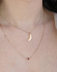 Red Diamond Station Necklace in 10k Gold - Melt'm Jewelry