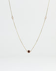 Red Diamond Station Necklace in 10k Gold