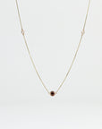 Red Diamond Station Necklace in 10k Gold