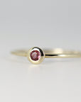 Birthstone Ring, Dainty Pink Tourmaline Ring, 14k Solid Gold Tourmaline Solitaire Ring