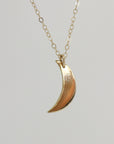 14k Solid Gold Crescent Moon Necklace