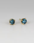 Blue Diamond Earrings 14k Gold