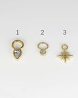 14k Gold Charm, Gold Earring Charm, Gold Huggie Charm, Add On Hoop Charm