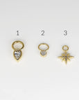 14k Gold Charm, Gold Earring Charm, Gold Huggie Charm, Add On Hoop Charm