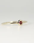 Birthstone Ring, Dainty Pink Tourmaline Ring, 14k Solid Gold Tourmaline Solitaire Ring