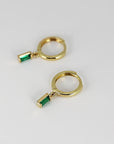 Emerald Earrings 14k Solid Gold