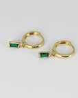Emerald Earrings 14k Solid Gold