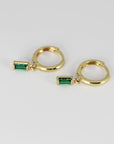 Emerald Earrings 14k Solid Gold - Melt'm Jewelry