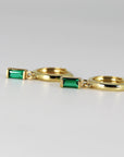 Emerald Earrings 14k Solid Gold
