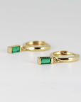 Emerald Earrings 14k Solid Gold