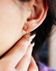 14k Gold Charm, Gold Earring Charm, Gold Huggie Charm, Add On Hoop Charm