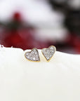 Cute Diamond Heart Earrings (SINGLE or PAIR)