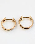 14k Solid Gold Diamond Huggies Hoop Earrings