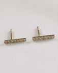 Diamond Bar Earrings in 14k Gold (SINGLE or PAIR)