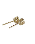0.50 Ct Natural Diamond Bezel Set Stud Earrings 14K Solid Gold