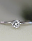 0.25ct Diamond Solitaire Ring 14K Solid White Gold - Melt'm Jewelry