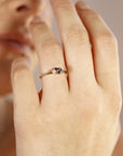 Dainty Cluster Ring, Gemstone Promise Ring with Alexandrite, Opal, Ruby