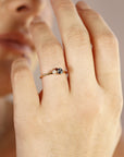 Dainty Cluster Gemstone Promise Ring with Alexandrite, Opal, Ruby