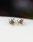 0.20 Ct Salt and Pepper Diamond Earrings 14k Gold