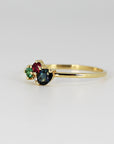 Four Stones Cluster Ring, Sapphire Cluster Ring, Multi Gemstone Ring