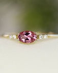 Pink Tourmaline Birthstone Ring in 14k Gold