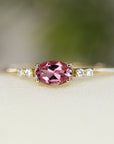 Pink Tourmaline Birthstone Ring 14k Solid Gold