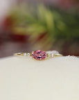 Pink Tourmaline Birthstone Ring 14k Solid Gold