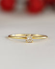 Dainty Princess Cut Diamond Stacking Ring