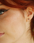 Blue Diamond Earrings 14k Gold