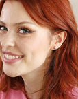 Pink Tourmaline & Green Tourmaline Earrings 14k Solid Gold