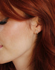 14k Yellow Gold Diamond Cross Earrings (SINGLE OR PAIR)